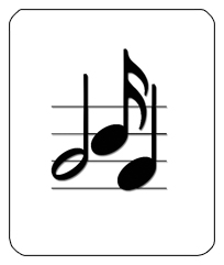 DF35-382-BK-WT Black Music Notes White